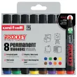 8 Marqueurs permanents - Pointe ogive 2 mm - Coloris assortis - UNI BALL photo du produit