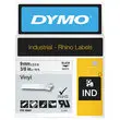 Ruban Vinyle RHINO IND DYMO 18443 - 5,5 m x 9 mm - Texte noir sur fond blanc photo du produit