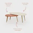 Table basse upcyclée Bellecombe - 95 x P 50 cm - Montée - Sable photo du produit
