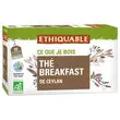 20 sachets de thé de Ceylan "Breakfast" équitable et bio photo du produit