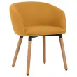 2 Fauteuil Arco jaune pied bois monté photo du produit
