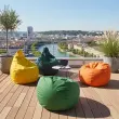 Pouf rond orange photo du produit
