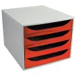 Module de classement 4 tiroirs - Rouge - Fiducial photo du produit