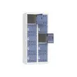 Vestiaire multicases - 2 colonnes de 5 cases - 180x80 cm - Gris/bleu - VINCO INDUSTRIES photo du produit