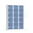 Vestiaire multicases - 3 colonnes de 5 cases - Gris/bleu - Vinco INDUSTRIES photo du produit
