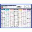 Calendrier 2027 de banque couleurs 14 mois Janvier &agrave; D&eacute;cembre - 17 x 13 cm photo du produit