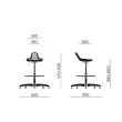 Tabouret technique – Assise réglable en hauteur – Monté photo du produit