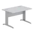 Bureau Buenos Aires - 120 x 80 cm - Plateau gris et pieds aluminium - FIDUCIAL OFFICE SOLUTIONS photo du produit