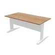Bureau Buenos Aires - 160 x 80 cm - Plateau noyer et pieds blancs - Fiducial photo du produit