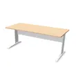 Bureau Buenos Aires - Plateau h&ecirc;tre et pieds blancs - 180x80 cm photo du produit