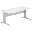 Bureau BUENOS AIRES - Plateau gris et pieds aluminium - 180x80 cm photo du produit