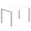 Bureau BRUXELLES 120 x 80 blanc - pieds aluminium photo du produit