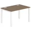 Bureau BRUXELLES 120 x 80 noyer - pieds blancs photo du produit