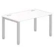 Bureau BRUXELLES 140 x 80 blanc - pieds aluminium photo du produit