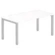 Bureau BRUXELLES 160 x 80 blanc - pieds aluminium photo du produit