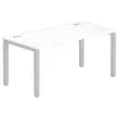 Bureau BRUXELLES 160 x 80 blanc - pieds aluminium photo du produit