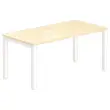 Bureau BRUXELLES 160 x 80 h&ecirc;tre - pieds blancs photo du produit