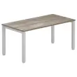 Bureau BRUXELLES 160 x 80 noyer - pieds aluminium photo du produit