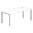 Bureau BRUXELLES 180 x 80 blanc - pieds aluminium photo du produit