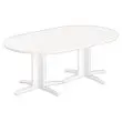 Table réunion ovale 200x120 blanc/blanc photo du produit
