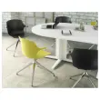Table réunion ovale 200x120 blanc/blanc photo du produit