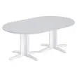 Table réunion ovale 200x120 gris/blanc photo du produit