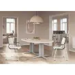 Table r&eacute;union ovale 200x120 noyer/blanc photo du produit