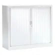 Armoire basse à rideaux métalliques - 100 x 100 cm - Blanc photo du produit