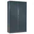 Armoire haute &agrave; rideaux m&eacute;talliques - 198 cm x 120 cm - Anthracite - VINCO photo du produit