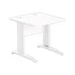 Table 80 x 80 blanc - pieds blanc photo du produit