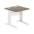 Table 80 x 80 noyer - pieds blanc photo du produit