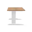 Table 80 x 80 noyer - pieds blanc photo du produit