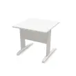 Table 80 x 80 blanc - pieds aluminium photo du produit
