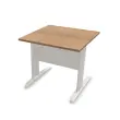 Table 80 x 80 noyer - pieds aluminium photo du produit