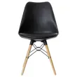 2 Chaises DOGEWOOD pied h&ecirc;tre assise noire mont&eacute;es photo du produit