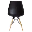 2 Chaises DOGEWOOD pied h&ecirc;tre assise noire mont&eacute;es photo du produit