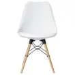 2 Chaises DOGEWOOD pied hêtre assise blanche photo du produit