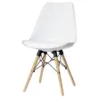 2 Chaises DOGEWOOD pied hêtre assise blanche montées photo du produit