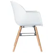 2 Fauteuils WISEMAN pieds hêtre assise blanche montés photo du produit