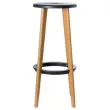 2 Tabourets WOODY pied hêtre assise noire photo du produit