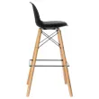 2 Tabourets STEELWOOD pied hêtre assise noire montés photo du produit