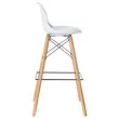 2 Tabourets STEELWOOD pied hêtre assise blanche photo du produit