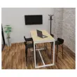 Table haute Easydesk - 150 x 75 cm - Pied blanc et plateau hêtre - Paperflow photo du produit