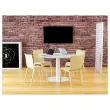 Table EASYDESK ronde &Oslash;115cm pied blancplateau blanc photo du produit