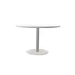 Table ronde diam 116 cm plateau blanc pied argent pied tulipe photo du produit