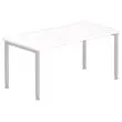 Table 140 x 80 blanc - pieds aluminium photo du produit