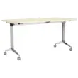 Table rabattable avec roulettes - 150x70 - Hêtre/alu photo du produit