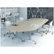 Table rabattable avec roulettes - 190 x 70 cm - Hêtre et alu - Angle à droite photo du produit