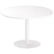 Table ronde diam 116 cm plateau blanc pied blanc pied tulipe photo du produit