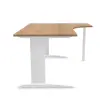 Bureau BUENOS AIRES compact retour &agrave; droite noyer/blanc, L180 photo du produit